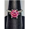 Image 1 : Ladies Sparkling 5 Ct Bright Pink Simulated Lab Diamond Ring