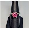 Image 8 : Ladies Sparkling 5 Ct Bright Pink Simulated Lab Diamond Ring