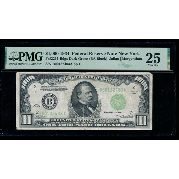 1934 $1000 New York FRN PMG 25