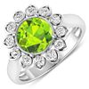 Image 1 : 14KT White Gold 1.85ctw Peridot and Diamond Ring