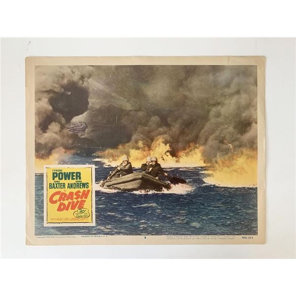 Crash Dive original 1956R vintage lobby card