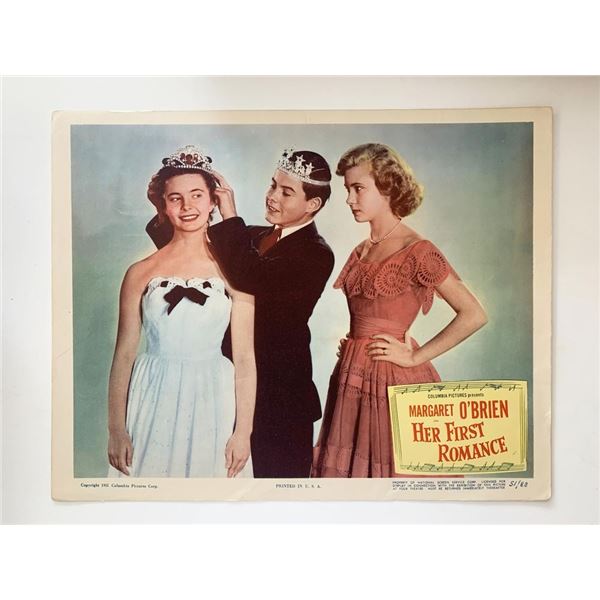 Her First Romance original 1951 vintage lobby card