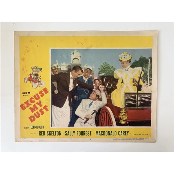 Excuse My Dust original 1951 vintage lobby card