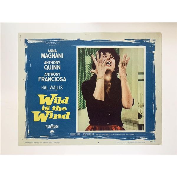 Wild is the Wind original 1958 vintage lobby card