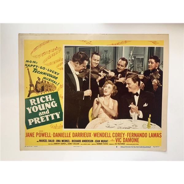 Rich, Young and Pretty original 1951 vintage lobby card