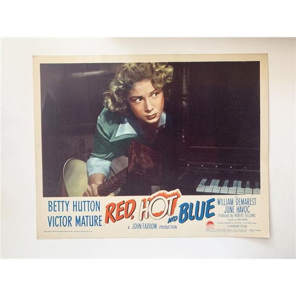 Red, Hot and Blue original 1949 vintage lobby card
