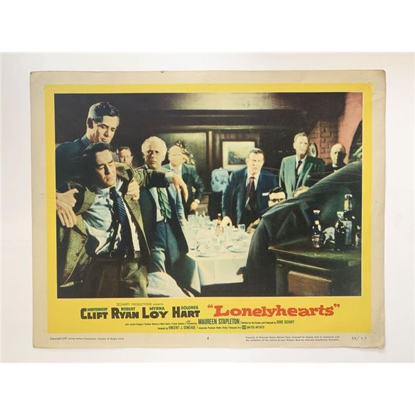 Lonelyhearts original 1959 vintage lobby card