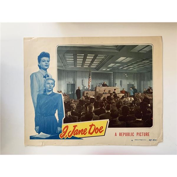 I, Jane Doe original 1948 vintage lobby card