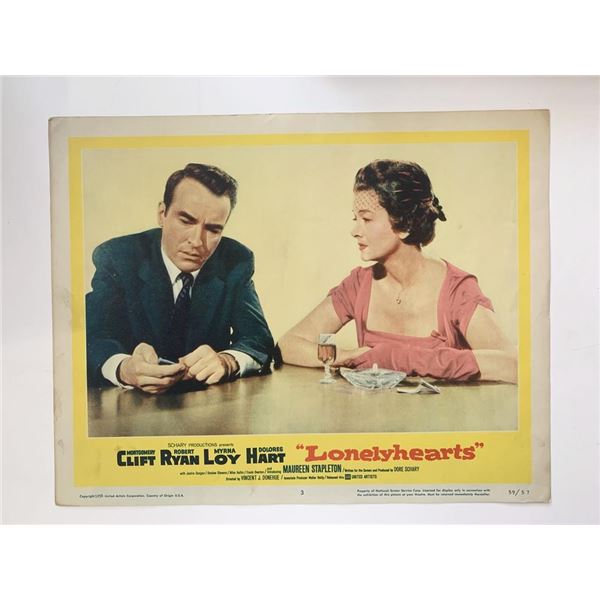 Lonelyhearts original 1959 vintage lobby card