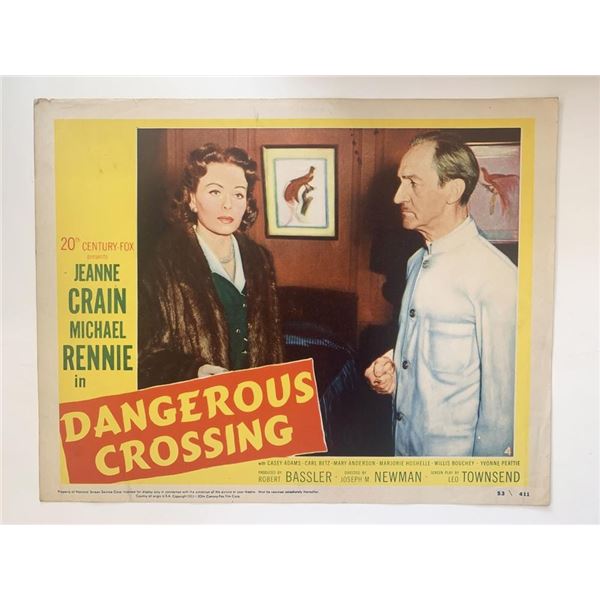 Dangerous Crossing original 1953 vintage lobby card
