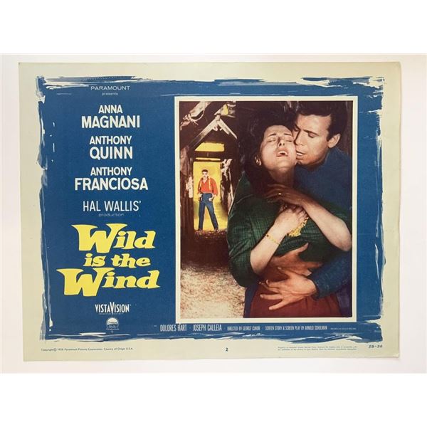 Wild is the Wind original 1958 vintage lobby card