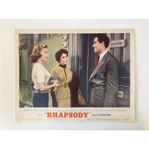 Rhapsody original 1954 vintage lobby card