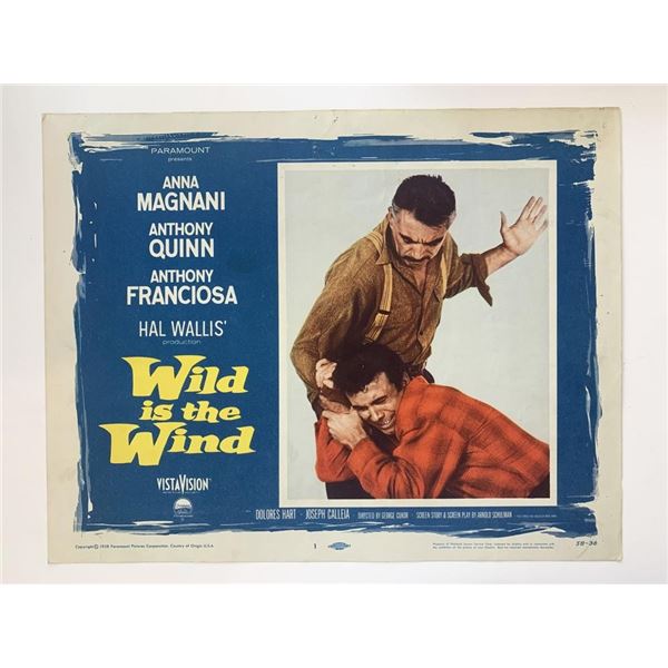 Wild is the Wind original 1958 vintage lobby card