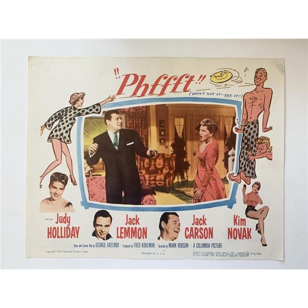 Phffft original 1954 vintage lobby card