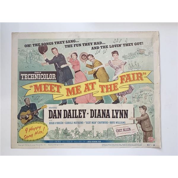 Meet Me at the Fair original 1953 vintage lobby card