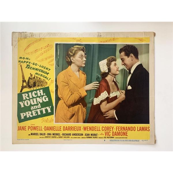 Rich, Young and Pretty original 1951 vintage lobby card