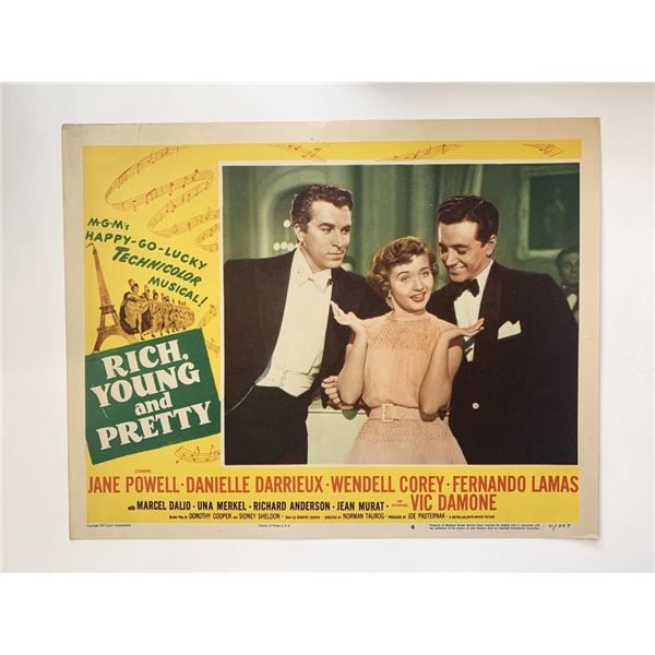 Rich, Young and Pretty original 1951 vintage lobby card