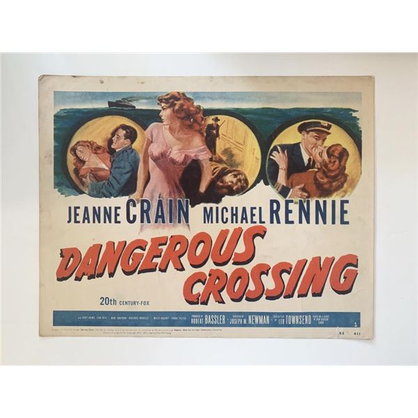 Dangerous Crossing original 1953 vintage lobby card