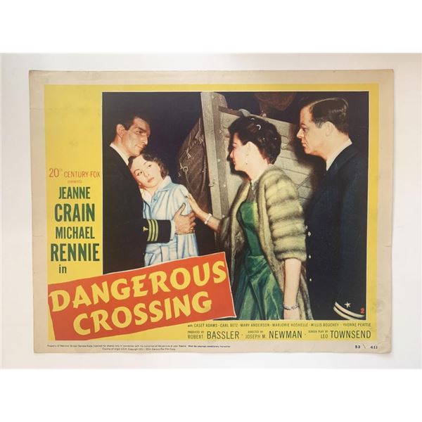Dangerous Crossing original 1953 vintage lobby card