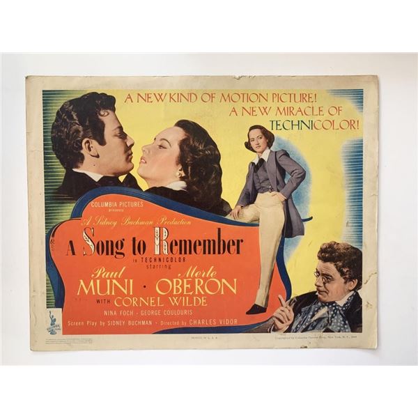 A Song to Remember original 1944 vintage lobby card