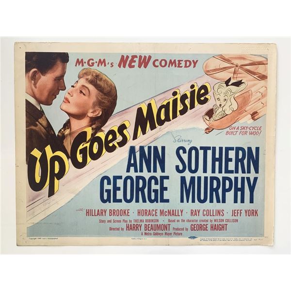 Up Goes Maisie original 1945 vintage lobby card