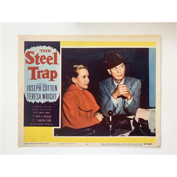 The Steel Trap original 1952 vintage lobby card