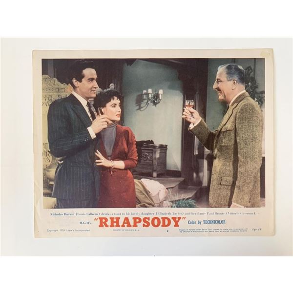Rhapsody original 1954 vintage lobby card
