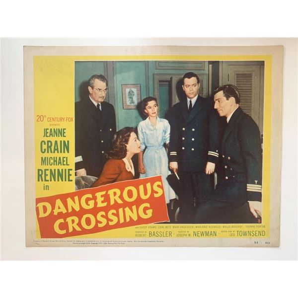 Dangerous Crossing original 1953 vintage lobby card