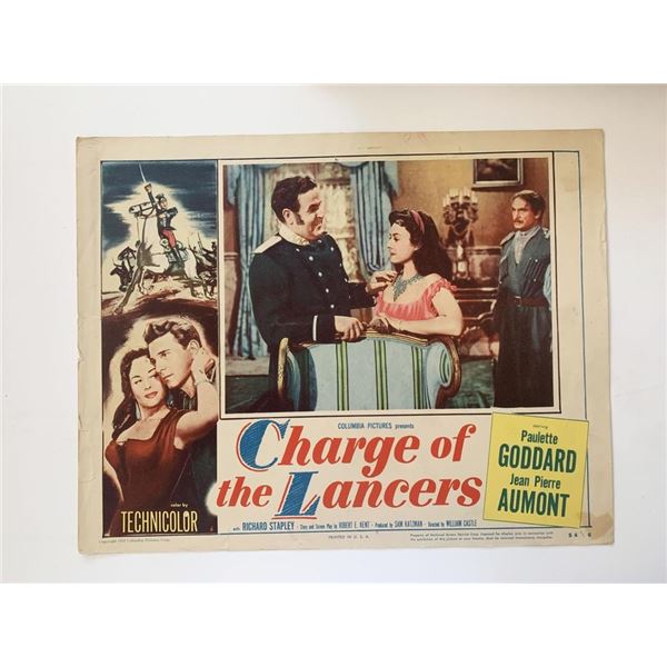 Charge of the Lancers original 1954 vintage lobby card