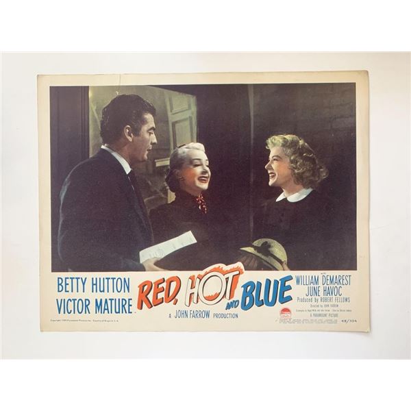 Red, Hot and Blue original 1949 vintage lobby card