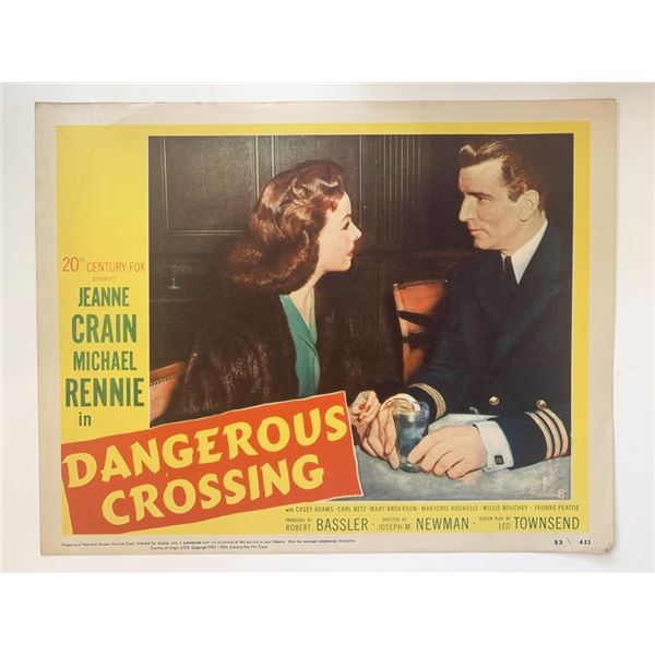 Dangerous Crossing original 1953 vintage lobby card