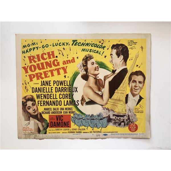Rich, Young and Pretty original 1951 vintage lobby card