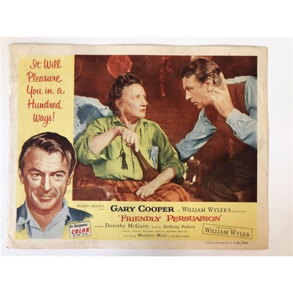 Friendly Persuasion original 1956 vintage lobby card
