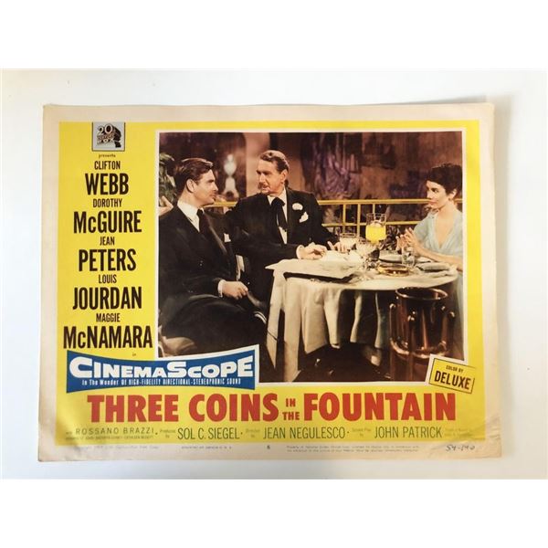 Three Coins in the Fountain original 1954 vintage lobby card