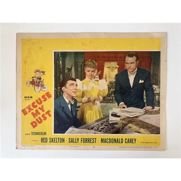 Excuse My Dust original 1951 vintage lobby card