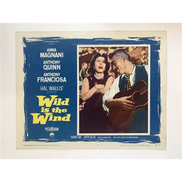 Wild is the Wind original 1958 vintage lobby card