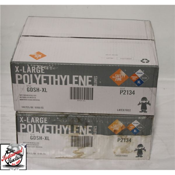 2 CASES OF THE SAFTEY ZONE X-LARGE POLYETHYLENE