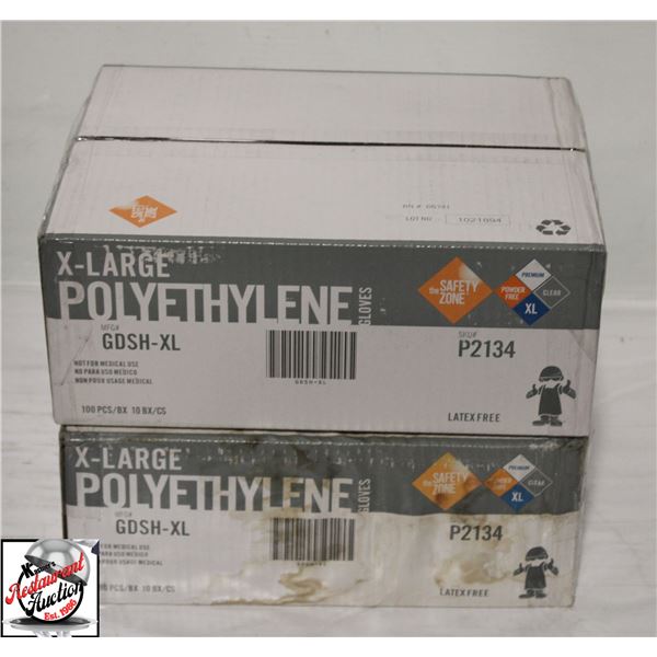 2 CASES OF THE SAFTEY ZONE X-LARGE POLYETHYLENE
