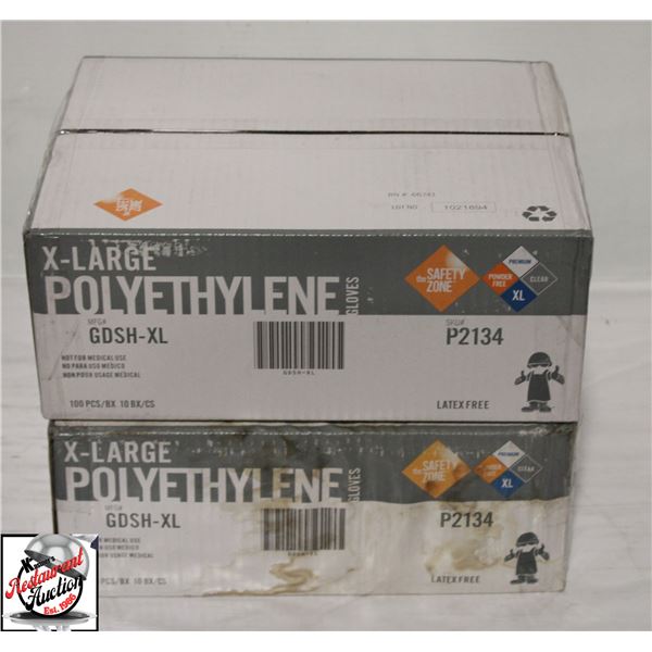 2 CASES OF THE SAFTEY ZONE X-LARGE POLYETHYLENE