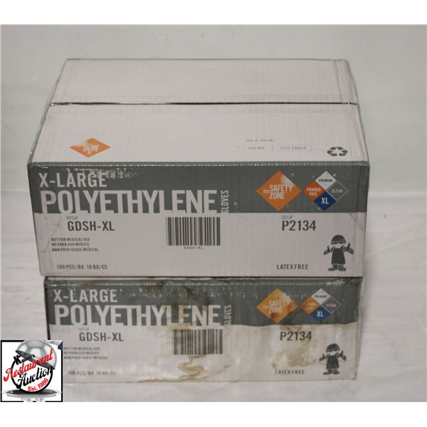 2 CASES OF THE SAFTEY ZONE X-LARGE POLYETHYLENE