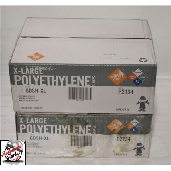 2 CASES OF THE SAFTEY ZONE X-LARGE POLYETHYLENE