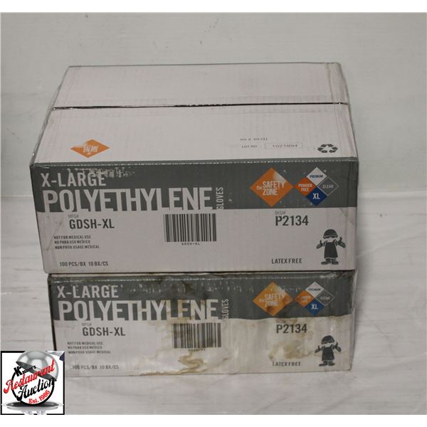 2 CASES OF THE SAFTEY ZONE X-LARGE POLYETHYLENE