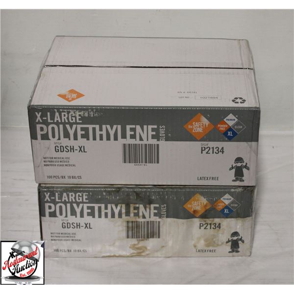 2 CASES OF THE SAFTEY ZONE X-LARGE POLYETHYLENE
