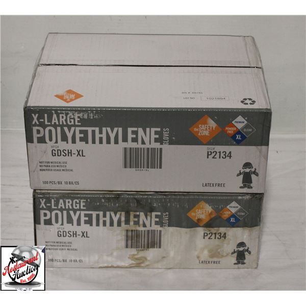 2 CASES OF THE SAFTEY ZONE X-LARGE POLYETHYLENE