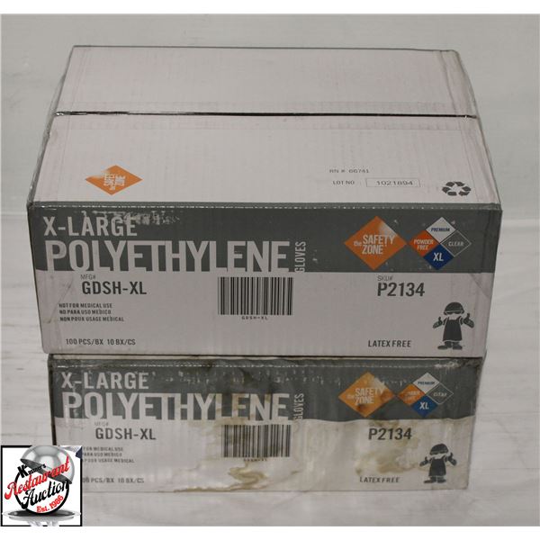 2 CASES OF THE SAFTEY ZONE X-LARGE POLYETHYLENE