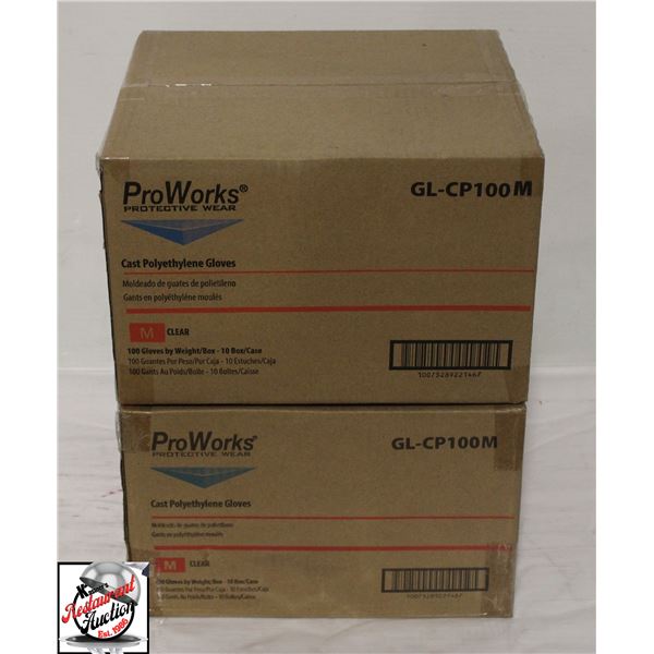 2 CASES OF PROWORKS CAST POLETHYLENE MEDIUM