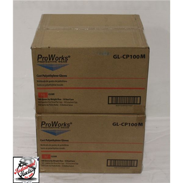2 CASES OF PROWORKS CAST POLETHYLENE MEDIUM