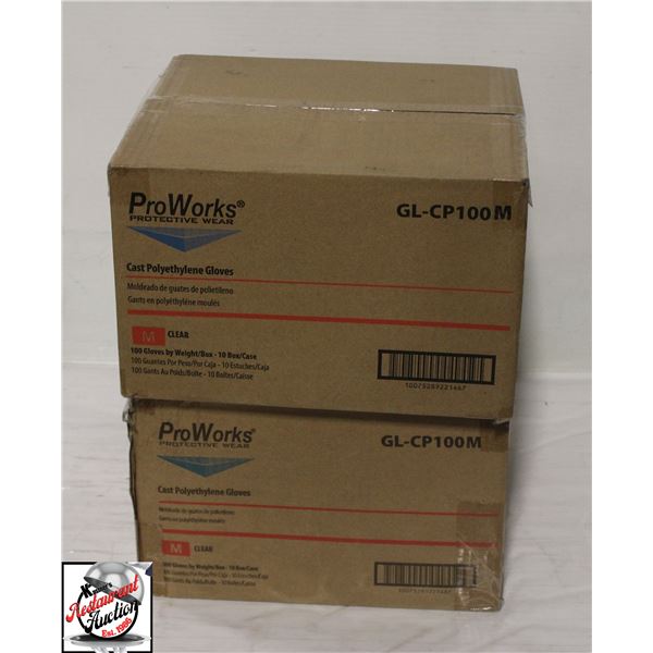 2 CASES OF PROWORKS CAST POLETHYLENE MEDIUM