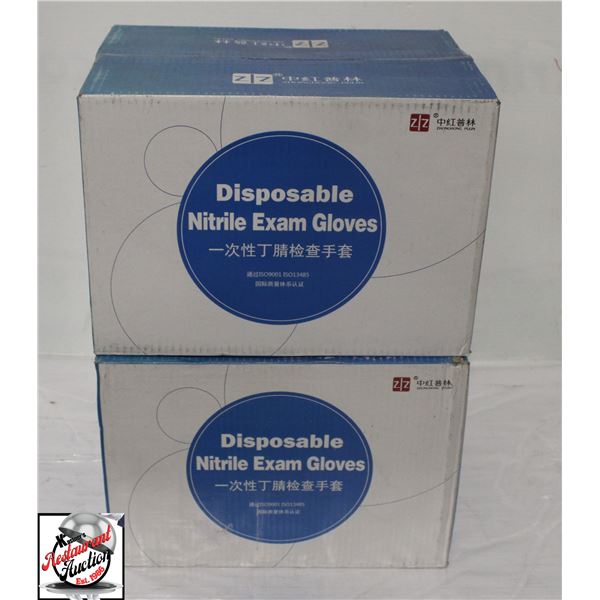 2 CASES OF ZZ DISPOSABLE NITRIL EXAM GLOVES SMALL