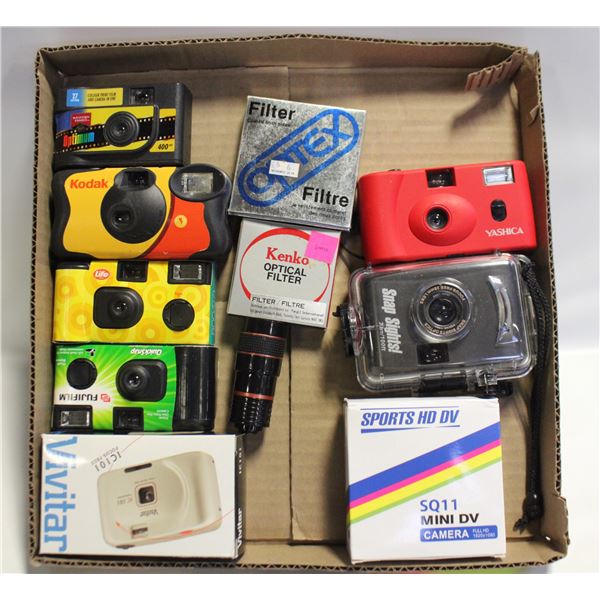 FLAT OF FILM CAMERAS ETC